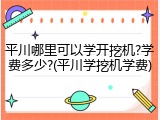 平川哪里可以学开挖机?学费多少?(平川学挖机学费)