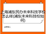 上海浦东民办未来科技学校怎么样(浦东未来科技校如何)