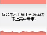 假如考不上高中会怎样(考不上高中后果)