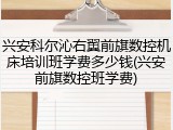 兴安科尔沁右翼前旗数控机床培训班学费多少钱(兴安前旗数控班学费)