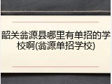 韶关翁源县哪里有单招的学校啊(翁源单招学校)