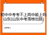 初中中考考不上高中能上吗山东(山东中考落榜出路)