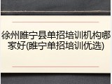 徐州睢宁县单招培训机构哪家好(睢宁单招培训优选)