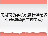 芜湖商贸学校收费标准是多少(芜湖商贸学校学费)