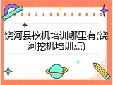 饶河县挖机培训哪里有(饶河挖机培训点)