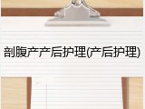 剖腹产产后护理(产后护理)