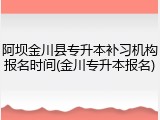 阿坝金川县专升本补习机构报名时间(金川专升本报名)
