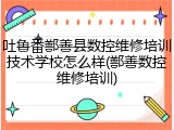 吐鲁番鄯善县数控维修培训技术学校怎么样(鄯善数控维修培训)