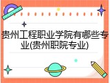 贵州工程职业学院有哪些专业(贵州职院专业)
