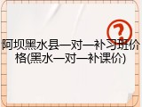 阿坝黑水县一对一补习班价格(黑水一对一补课价)