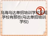 乌海乌达单招培训学校正规学校有那些(乌达单招培训学校)