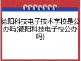德阳科技电子技术学校是公办吗(德阳科技电子校公办吗)