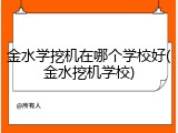 金水学挖机在哪个学校好(金水挖机学校)