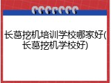 长葛挖机培训学校哪家好(长葛挖机学校好)