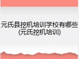 元氏县挖机培训学校有哪些(元氏挖机培训)
