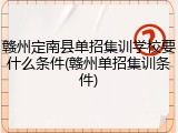 赣州定南县单招集训学校要什么条件(赣州单招集训条件)