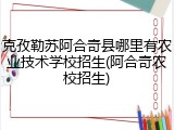 克孜勒苏阿合奇县哪里有农业技术学校招生(阿合奇农校招生)