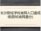 长沙财经学校官网入口查成绩(财校官网查分)