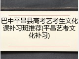 巴中平昌县高考艺考生文化课补习班推荐(平昌艺考文化补习)
