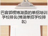 巴音郭楞博湖县的单招培训学校排名(博湖单招学校排名)