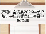 双鸭山宝清县2026年单招培训学校有哪些(宝清县单招培训)