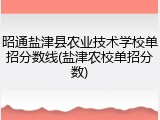 昭通盐津县农业技术学校单招分数线(盐津农校单招分数)