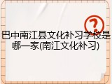 巴中南江县文化补习学校是哪一家(南江文化补习)