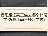 资阳雁江高三生去哪个补习学校(雁江高三补习学校)