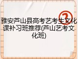 雅安芦山县高考艺考生文化课补习班推荐(芦山艺考文化班)