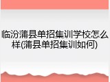 临汾蒲县单招集训学校怎么样(蒲县单招集训如何)