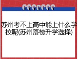 苏州考不上高中能上什么学校呢(苏州落榜升学选择)