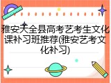 雅安天全县高考艺考生文化课补习班推荐(雅安艺考文化补习)