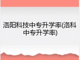 洛阳科技中专升学率(洛科中专升学率)