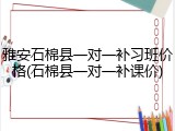 雅安石棉县一对一补习班价格(石棉县一对一补课价)