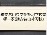 雅安名山县文化补习学校是哪一家(雅安名山补习校)
