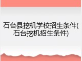 石台县挖机学校招生条件(石台挖机招生条件)