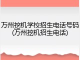 万州挖机学校招生电话号码(万州挖机招生电话)