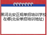 黑河北安正规单招培训学校在哪(北安单招培训地址)