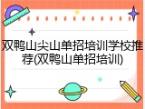 双鸭山尖山单招培训学校推荐(双鸭山单招培训)
