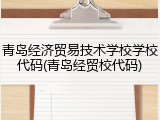 青岛经济贸易技术学校学校代码(青岛经贸校代码)