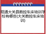 昭通大关县数控车床培训学校有哪些(大关数控车床培训)