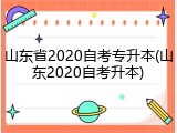 山东省2020自考专升本(山东2020自考升本)