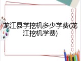 龙江县学挖机多少学费(龙江挖机学费)