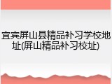 宜宾屏山县精品补习学校地址(屏山精品补习校址)
