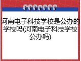 河南电子科技学校是公办的学校吗(河南电子科技学校公办吗)