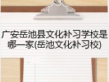 广安岳池县文化补习学校是哪一家(岳池文化补习校)