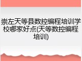 崇左天等县数控编程培训学校哪家好点(天等数控编程培训)