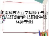湖南科技职业学院哪个专业比较好(湖南科技职业学院优势专业)