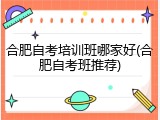 合肥自考培训班哪家好(合肥自考班推荐)