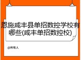 恩施咸丰县单招数控学校有哪些(咸丰单招数控校)